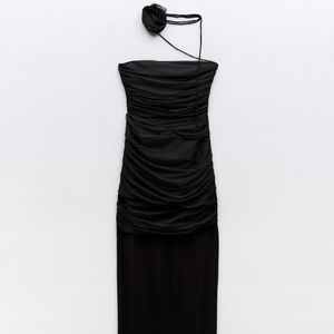 🖤BOGO 50% OFF🖤 ZARA STRAPLESS FLORAL TULLE MAXI DRESS